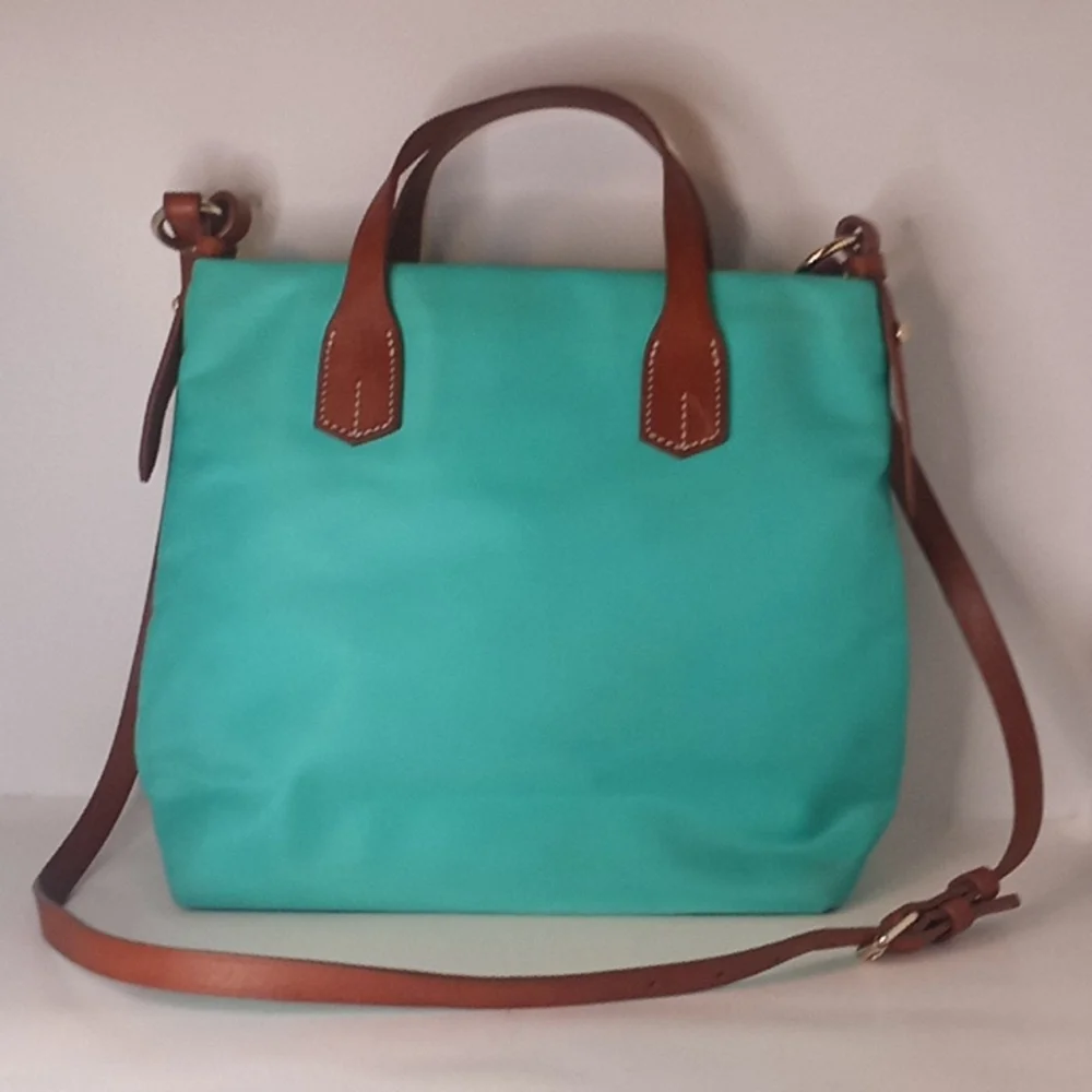 Dooney & Bourke Teal Nylon Windham Cleo Letter Carrier crossbody - Picture 2 of 16